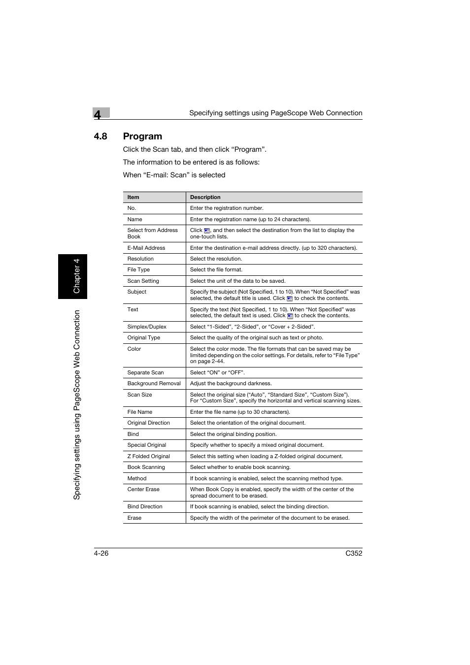 8 program, Program -26 | Konica Minolta bizhub C352 User Manual | Page 283 / 392