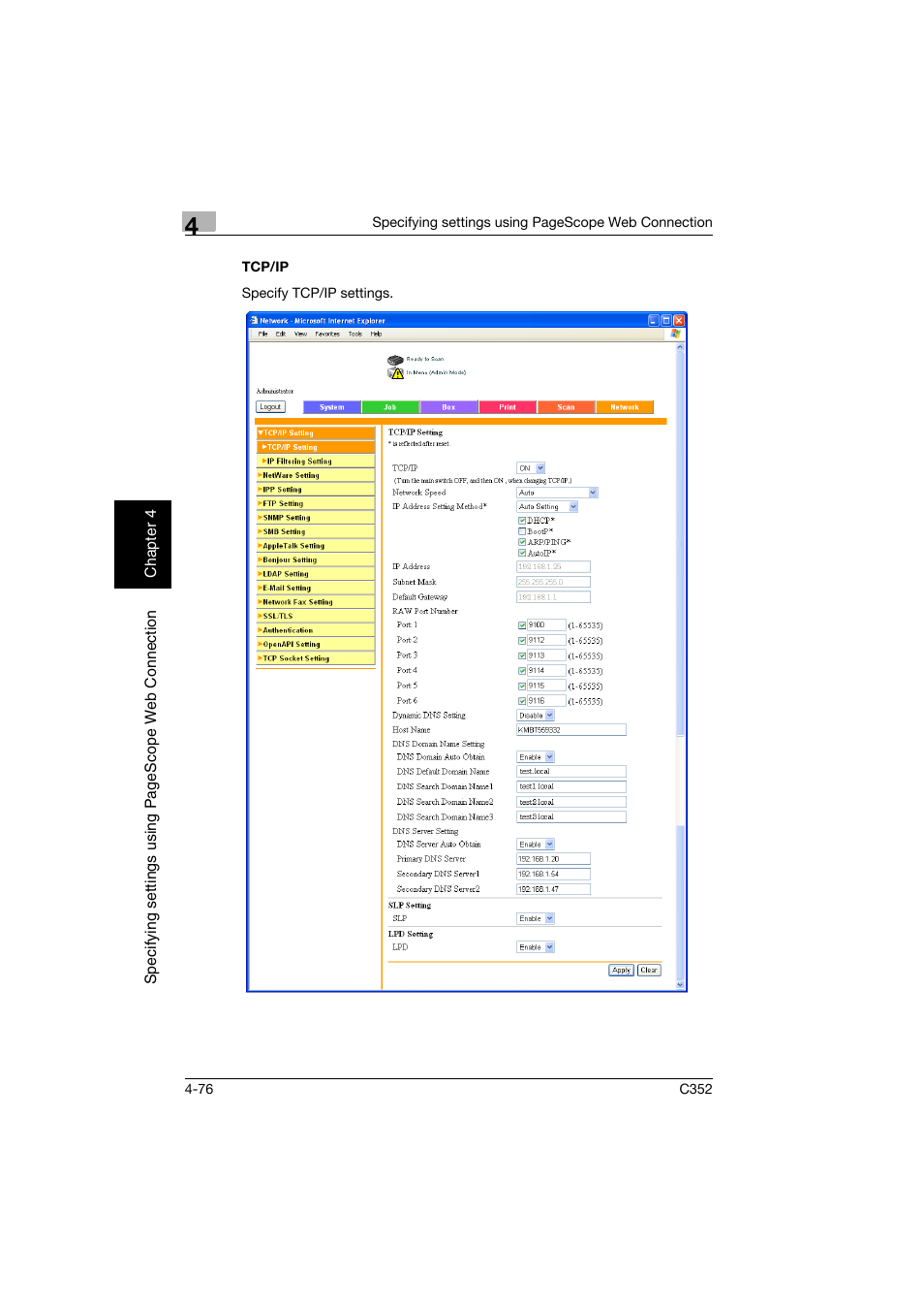 Tcp/ip, Tcp/ip -76 | Konica Minolta bizhub C352 User Manual | Page 333 / 392