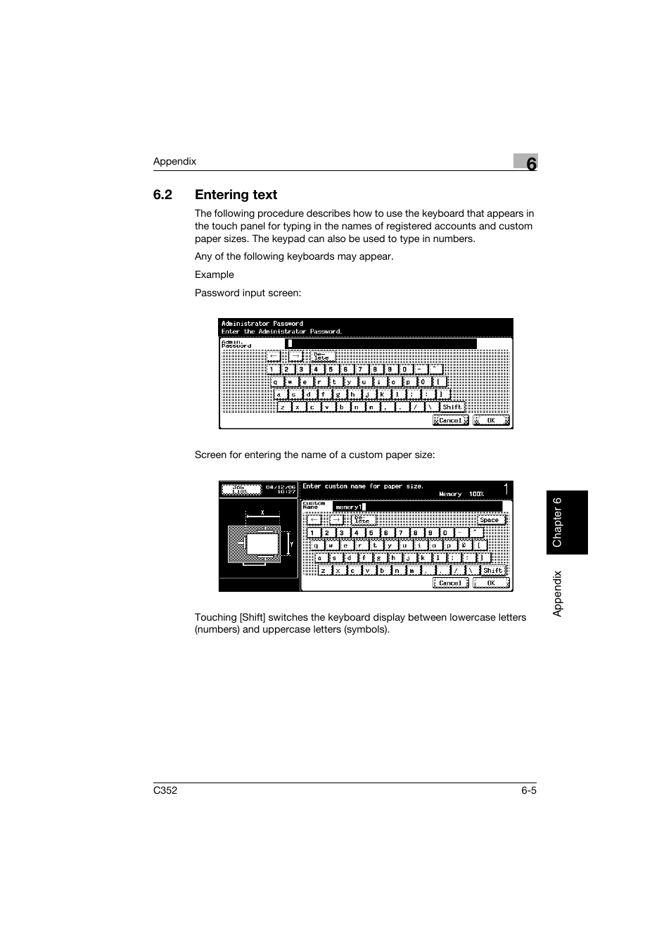 2 entering text, Entering text -5 | Konica Minolta bizhub C352 User Manual | Page 378 / 392