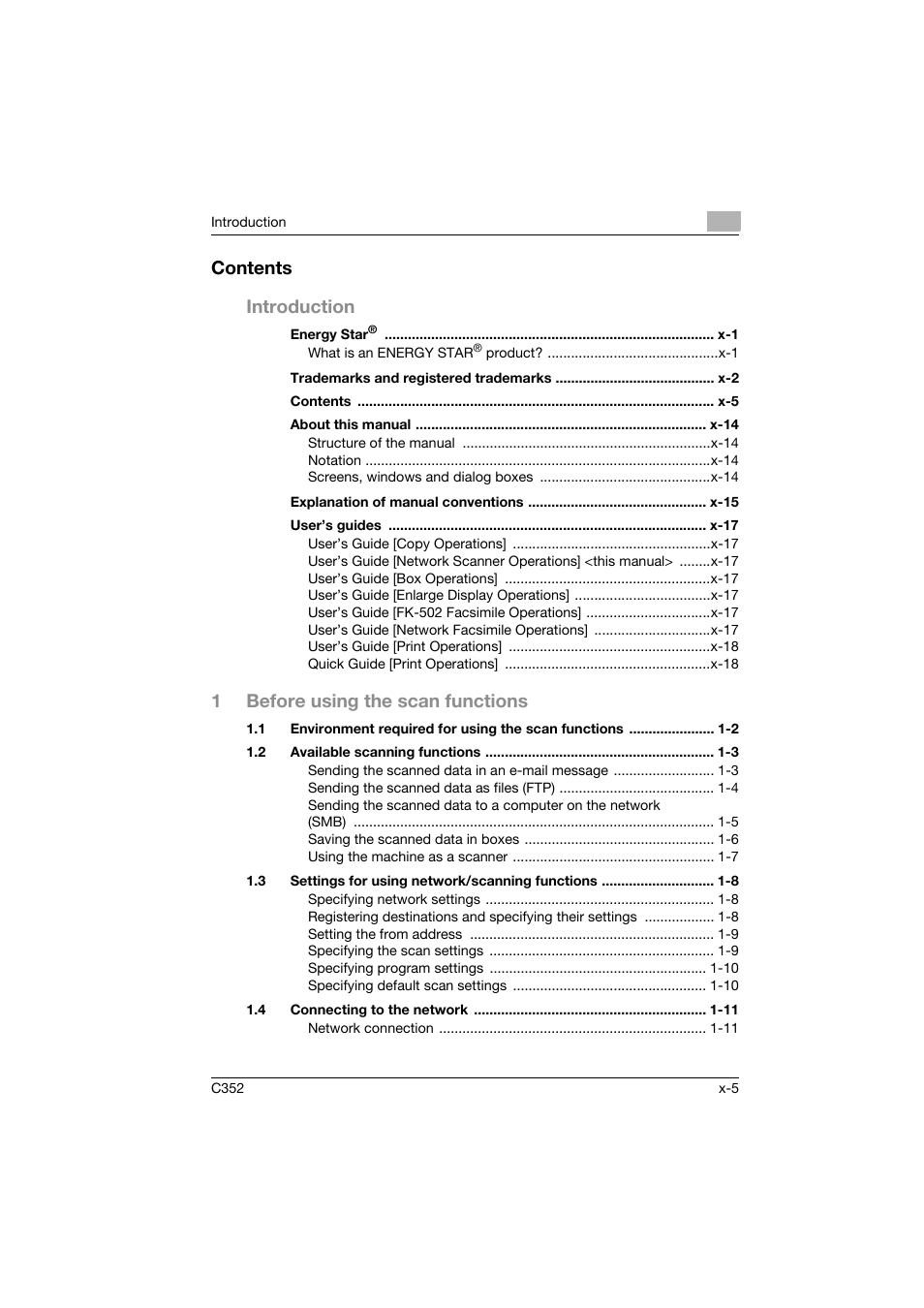 Konica Minolta bizhub C352 User Manual | Page 6 / 392