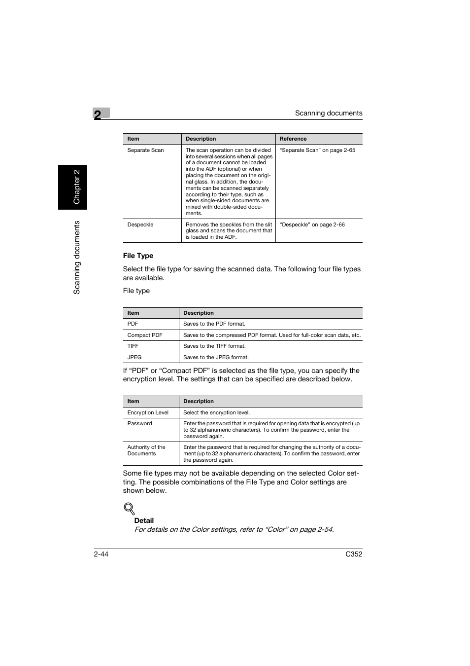 File type, File type -44 | Konica Minolta bizhub C352 User Manual | Page 77 / 392