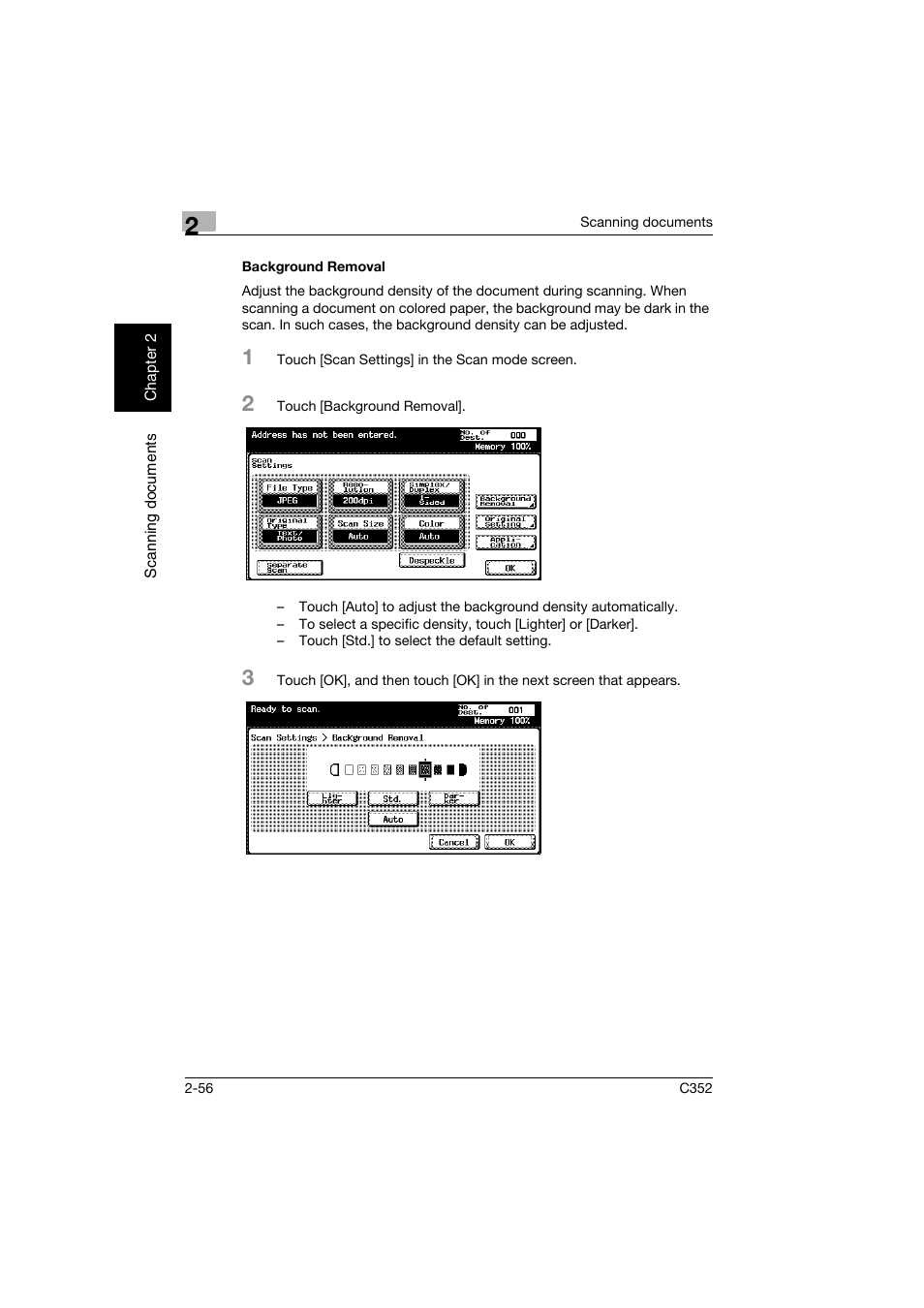 Background removal, Background removal -56 | Konica Minolta bizhub C352 User Manual | Page 89 / 392