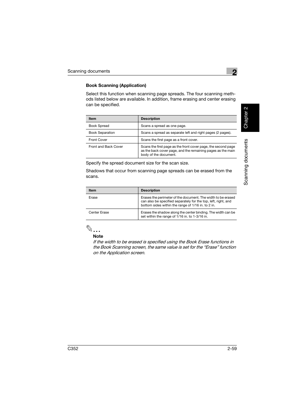 Book scanning (application), Book scanning (application) -59 | Konica Minolta bizhub C352 User Manual | Page 92 / 392