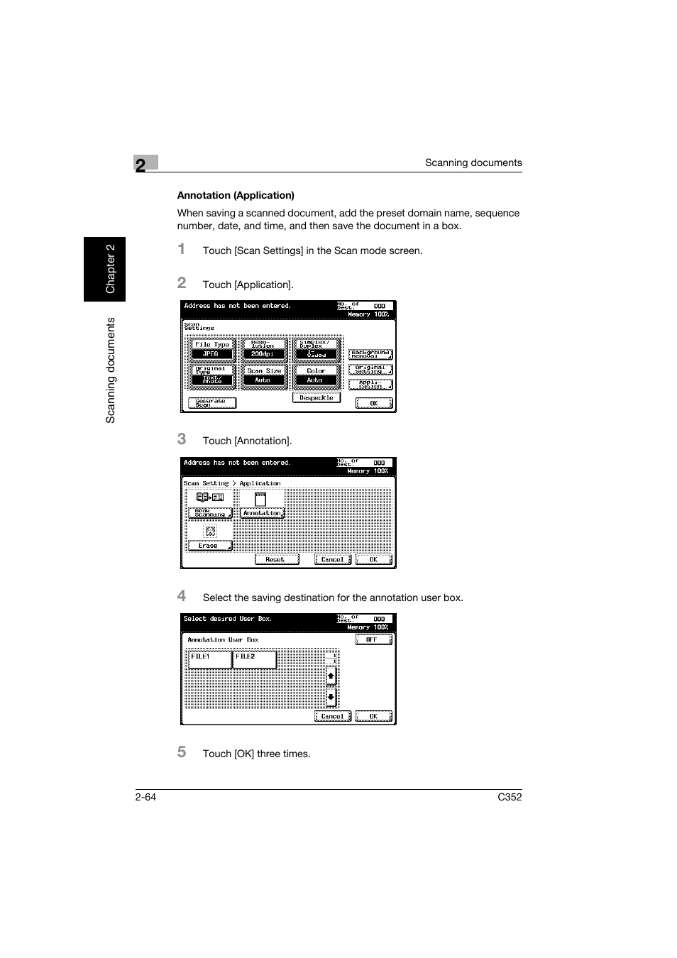 Annotation (application), Annotation (application) -64 | Konica Minolta bizhub C352 User Manual | Page 97 / 392