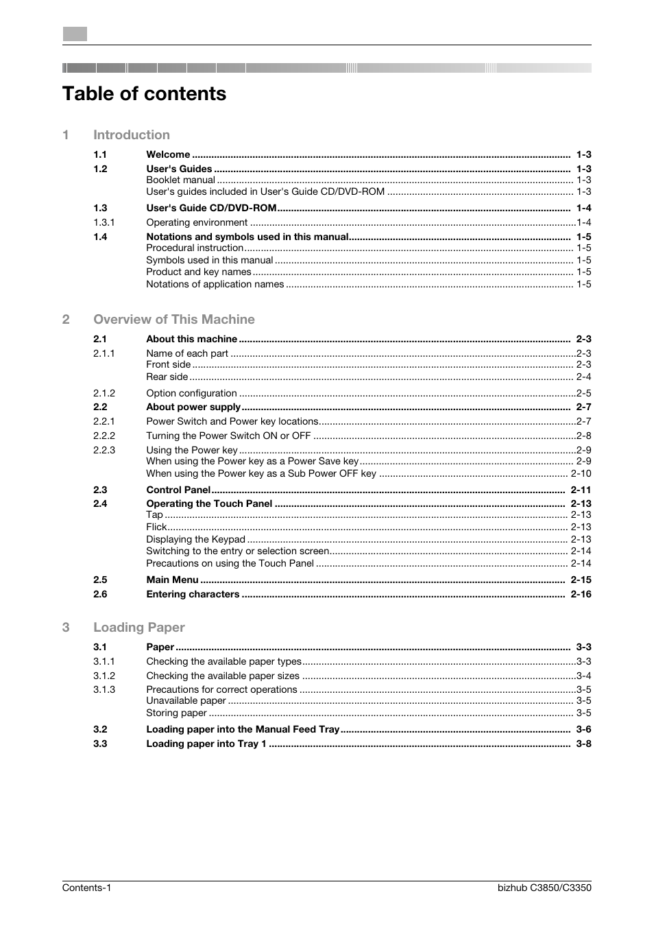Konica Minolta bizhub C3850 User Manual | Page 3 / 65