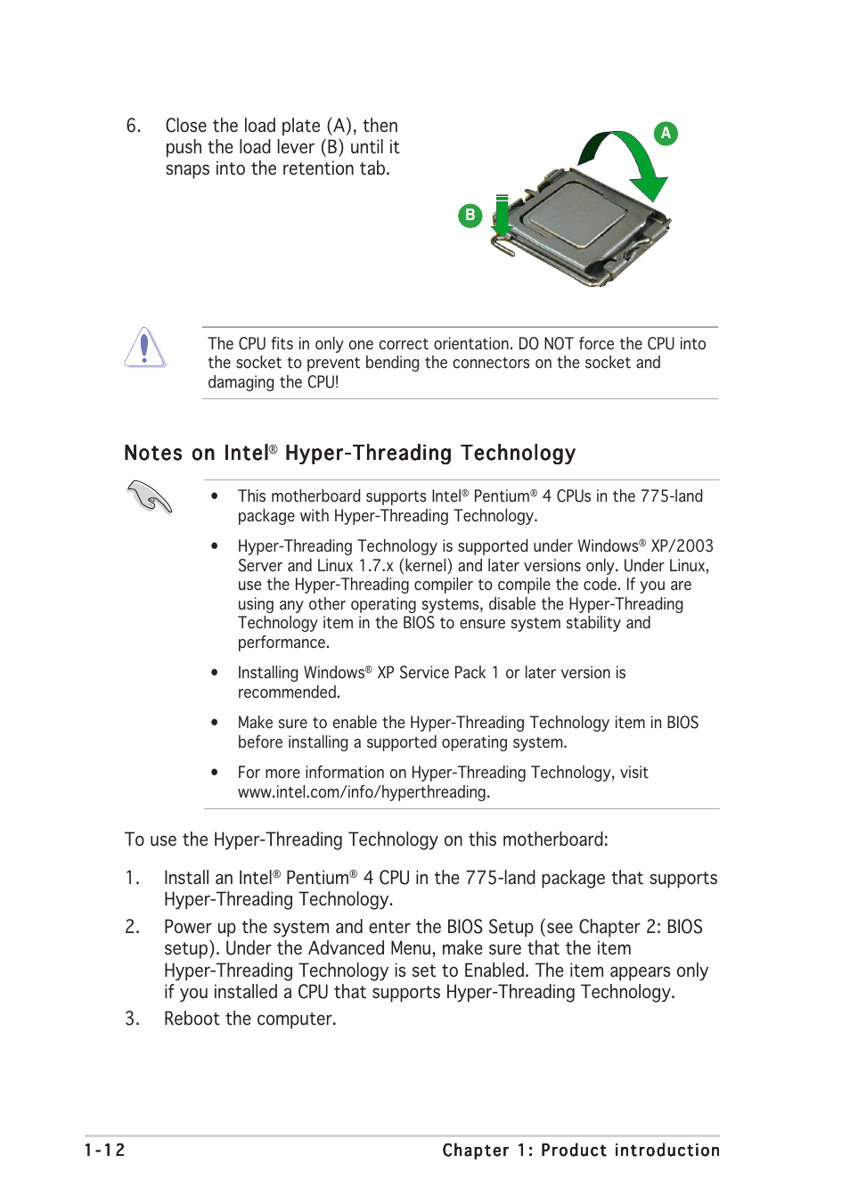 Hyper-threading technology | Asus Motherboard P5VD2-MX User Manual | Page 24 / 108