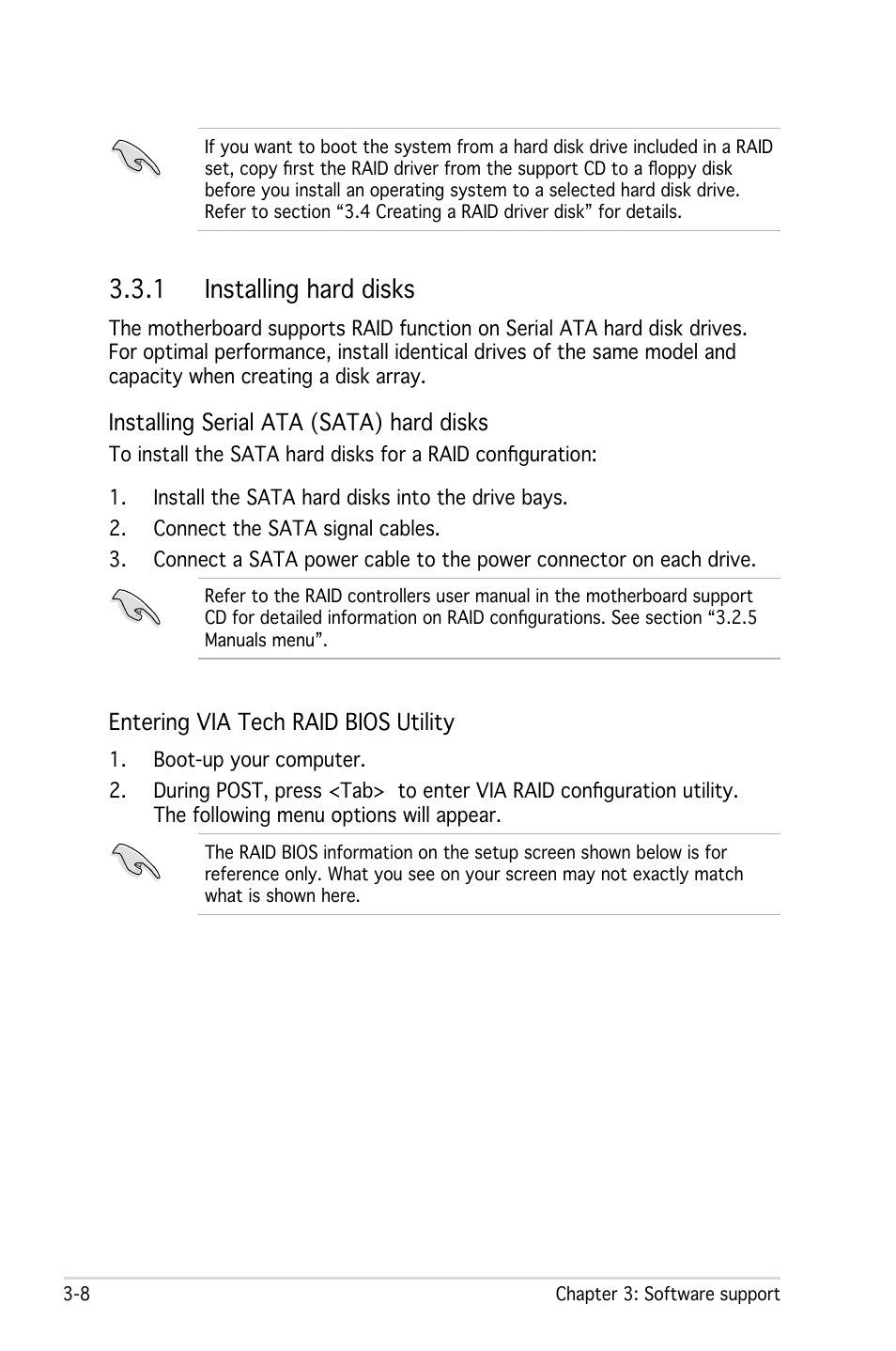  installing hard disks | Asus Motherboard P5VD2-MX User Manual | Page 96 / 108