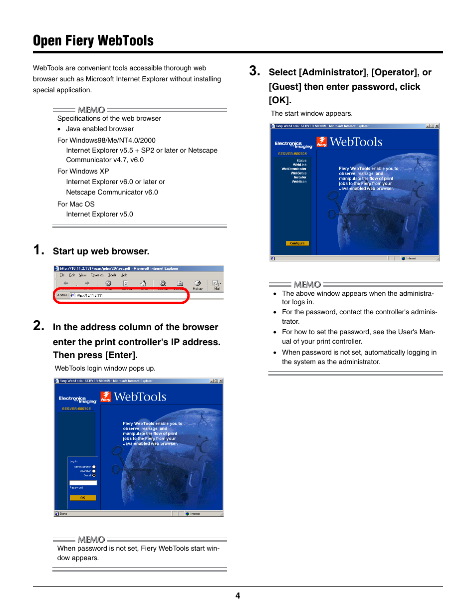 Open fiery webtools | Konica Minolta bizhub PRO C500 User Manual | Page 4 / 16