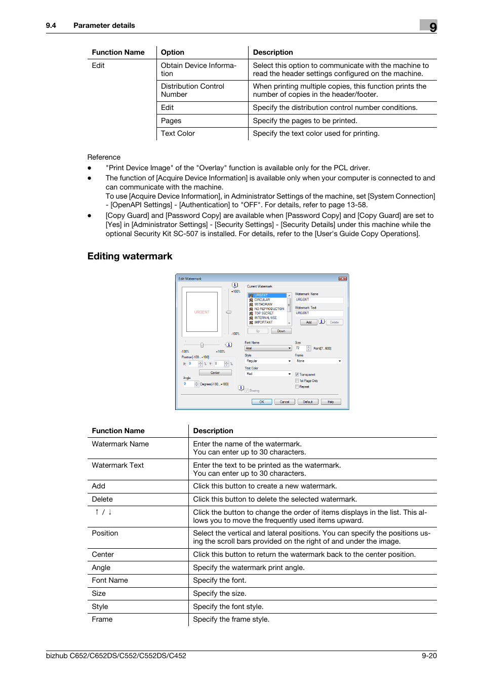 Editing watermark, Editing watermark -20 | Konica Minolta BIZHUB C652DS User Manual | Page 110 / 312