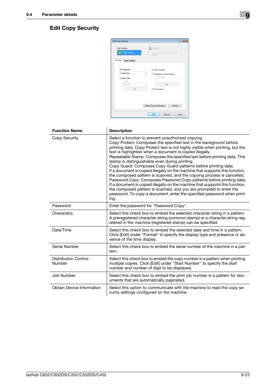 Edit copy security, Edit copy security -23 | Konica Minolta BIZHUB C652DS User Manual | Page 113 / 312