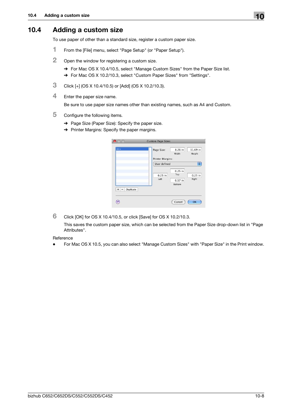 4 adding a custom size, Adding a custom size -8 | Konica Minolta BIZHUB C652DS User Manual | Page 126 / 312