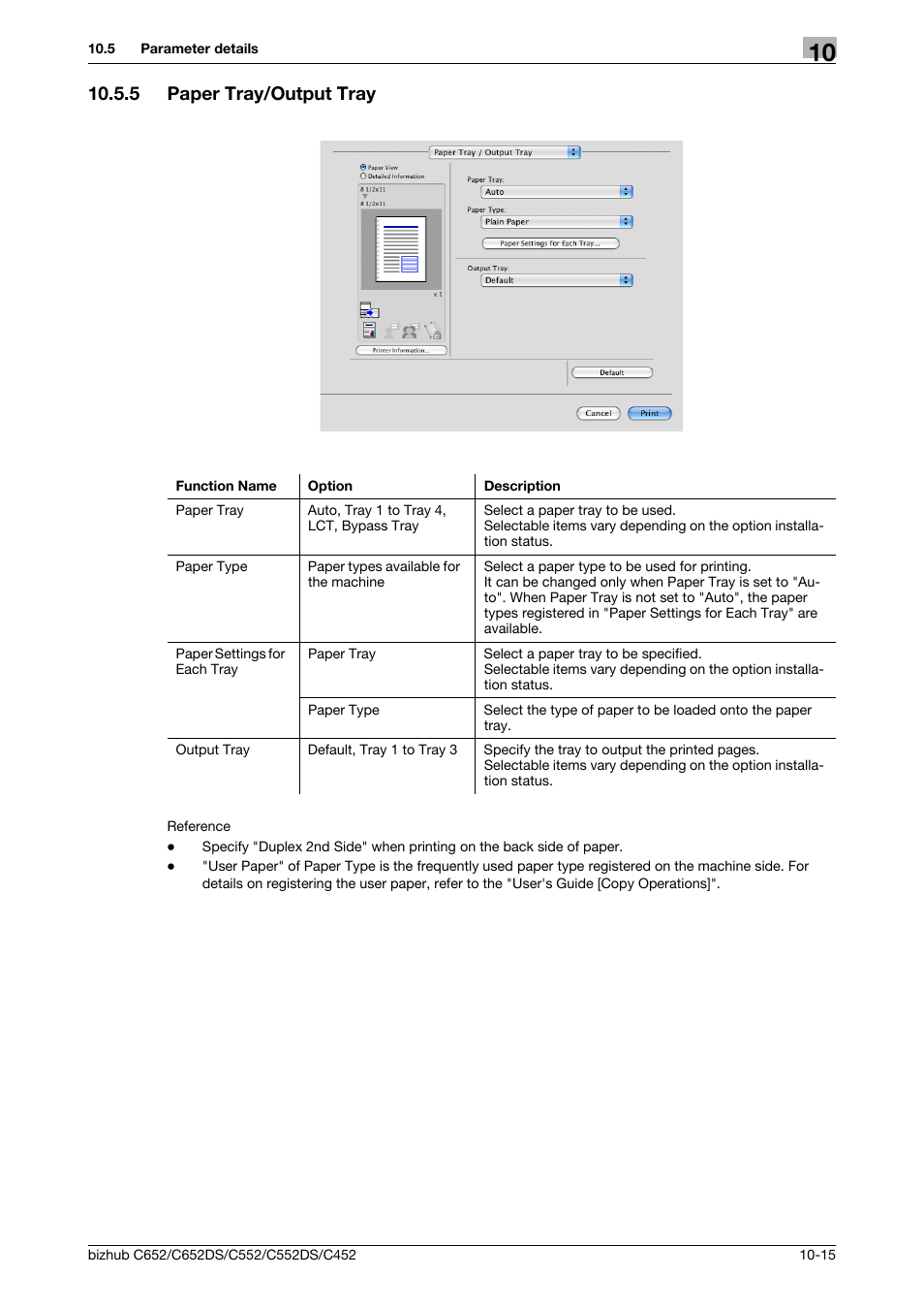 5 paper tray/output tray, Paper tray/output tray -15 | Konica Minolta BIZHUB C652DS User Manual | Page 133 / 312