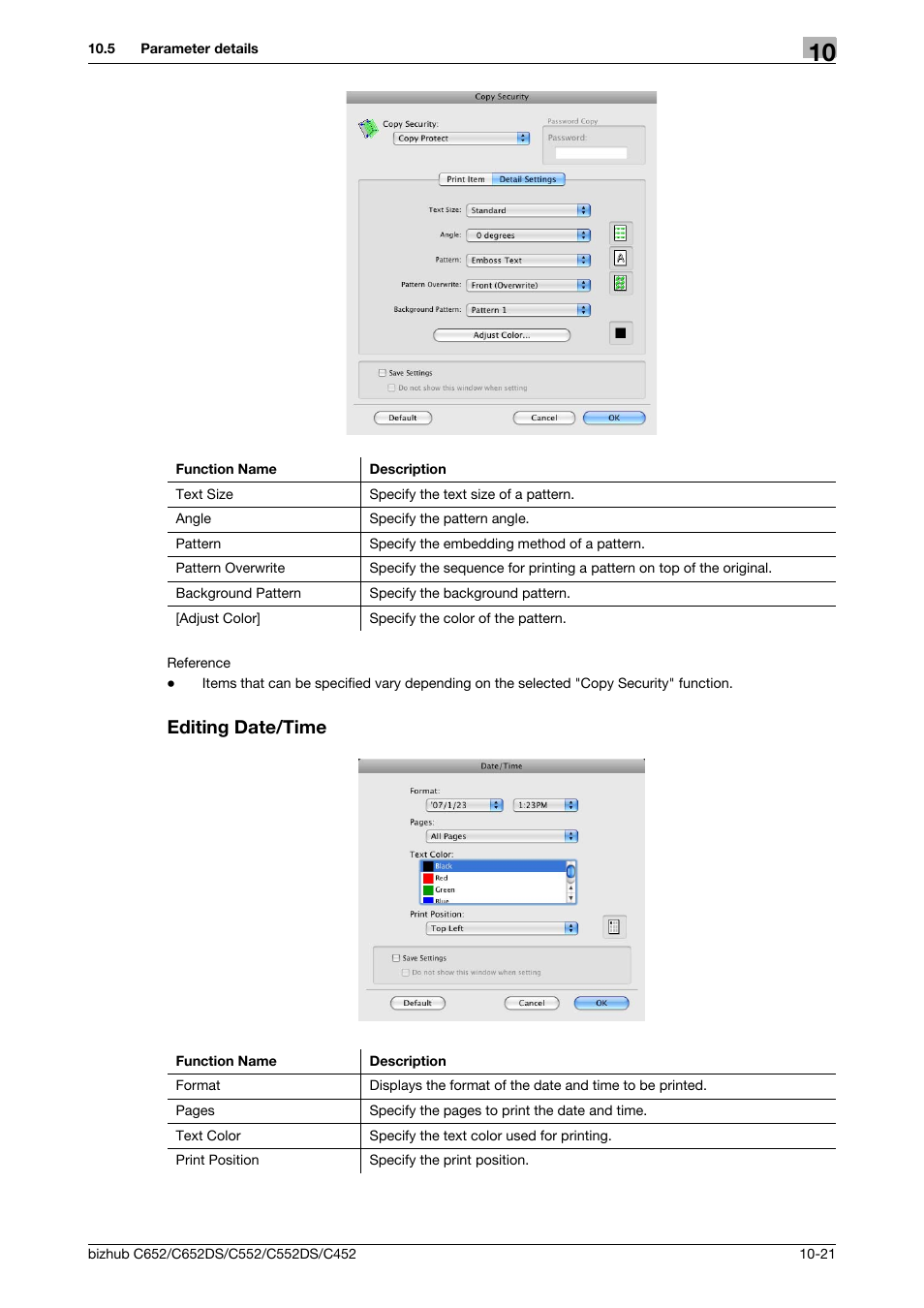 Editing date/time, Editing date/time -21 | Konica Minolta BIZHUB C652DS User Manual | Page 139 / 312