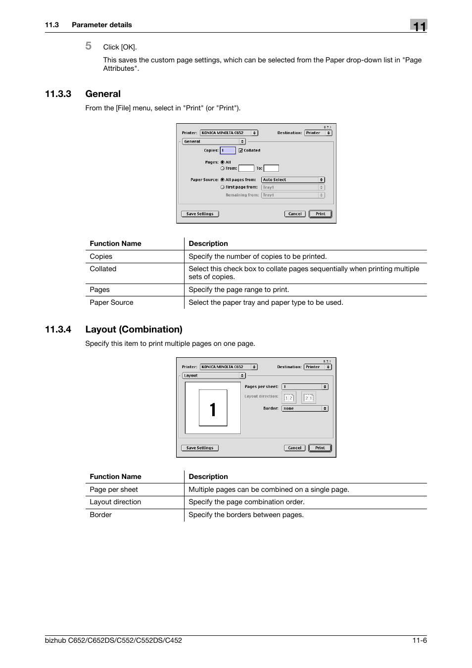 3 general, 4 layout (combination), General -6 | Layout (combination) -6 | Konica Minolta BIZHUB C652DS User Manual | Page 147 / 312