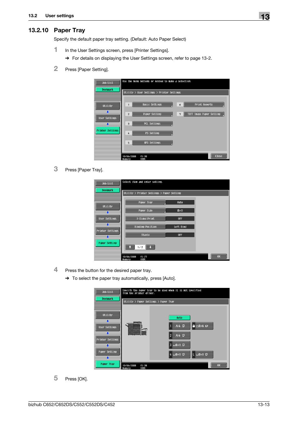 10 paper tray, Paper tray -13 | Konica Minolta BIZHUB C652DS User Manual | Page 207 / 312