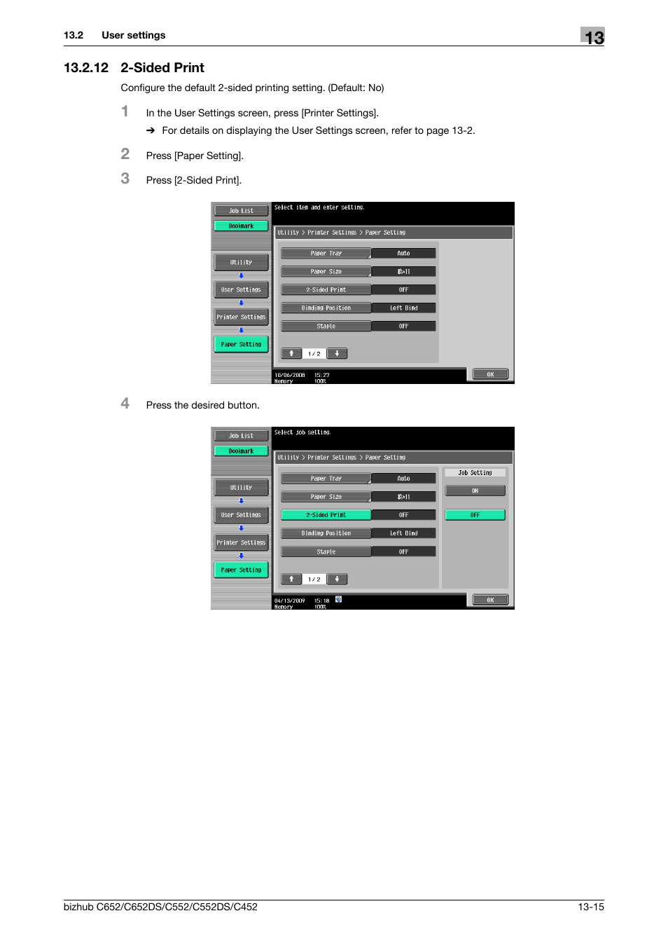 12 2-sided print, Sided print -15 | Konica Minolta BIZHUB C652DS User Manual | Page 209 / 312