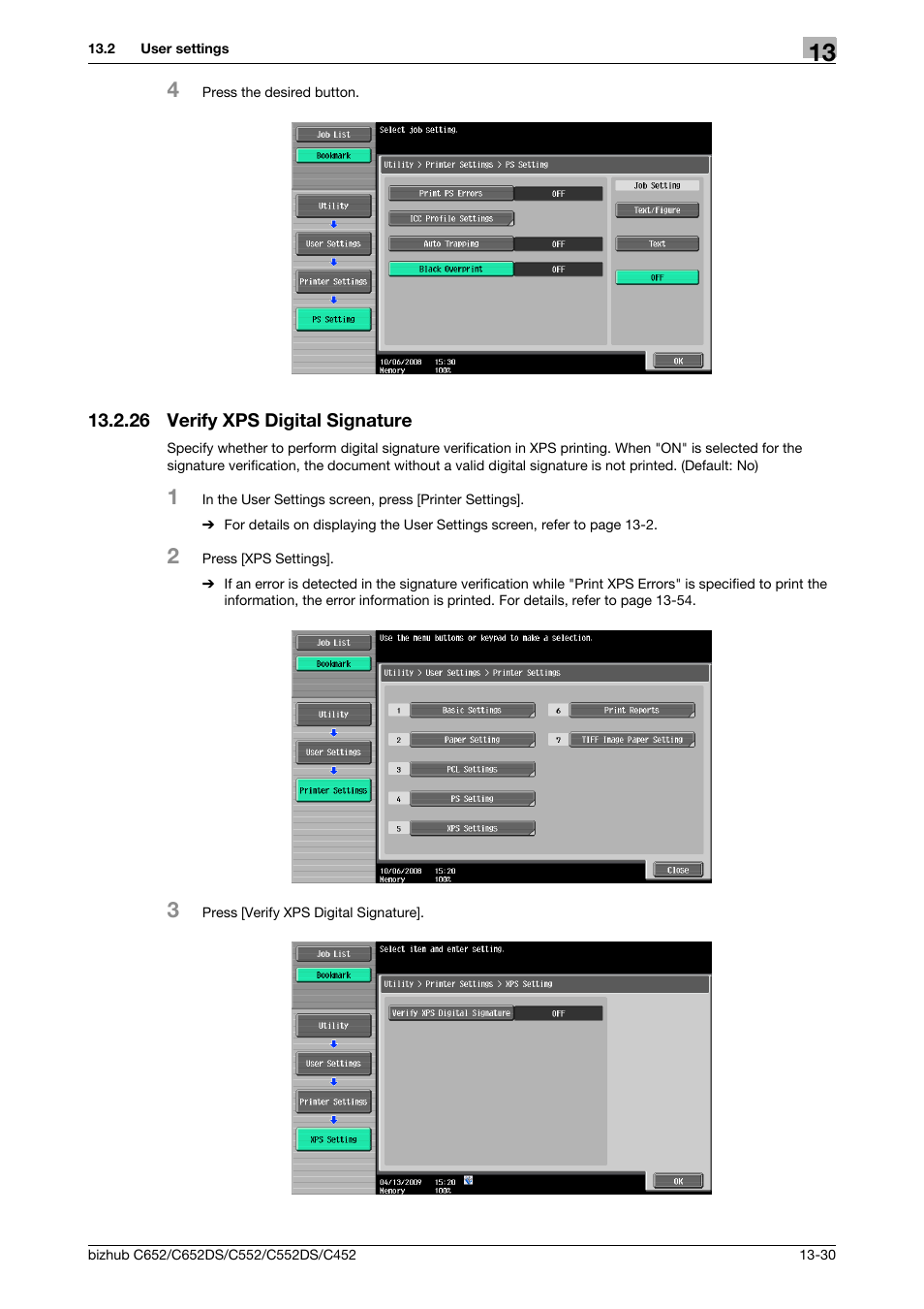 26 verify xps digital signature, Verify xps digital signature -30 | Konica Minolta BIZHUB C652DS User Manual | Page 224 / 312