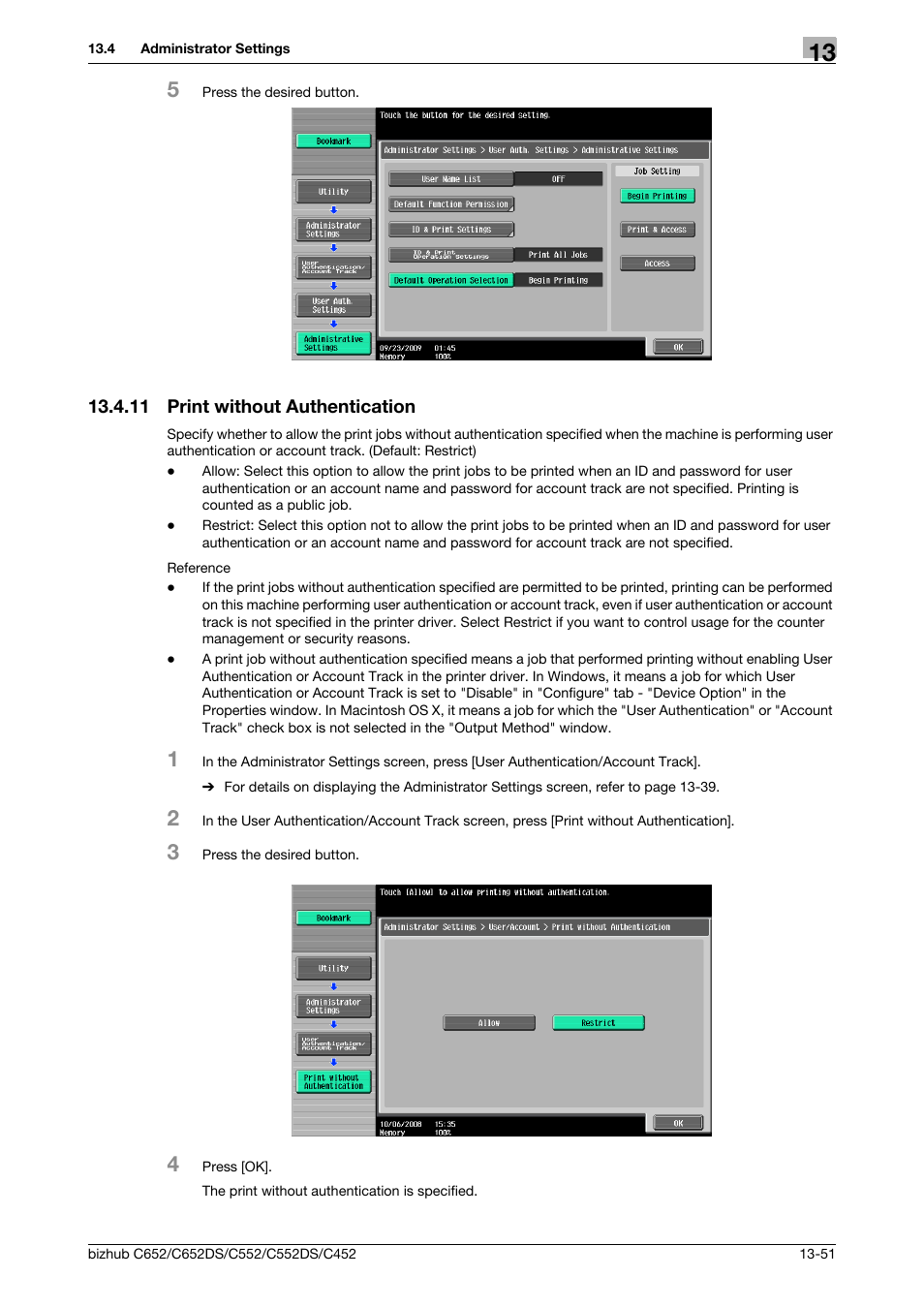 11 print without authentication, Print without authentication -51 | Konica Minolta BIZHUB C652DS User Manual | Page 245 / 312