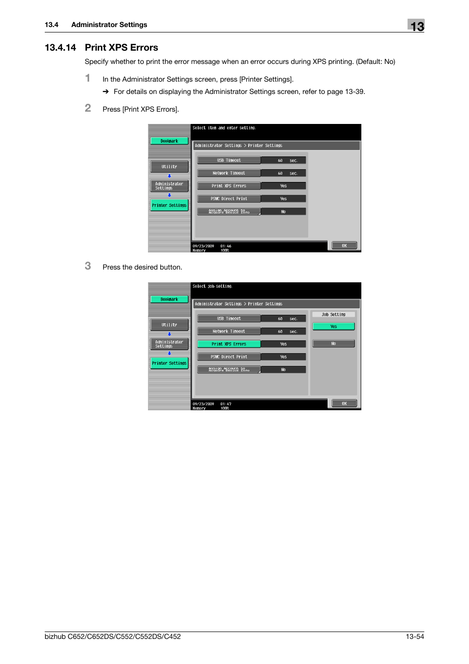 14 print xps errors, Print xps errors -54 | Konica Minolta BIZHUB C652DS User Manual | Page 248 / 312