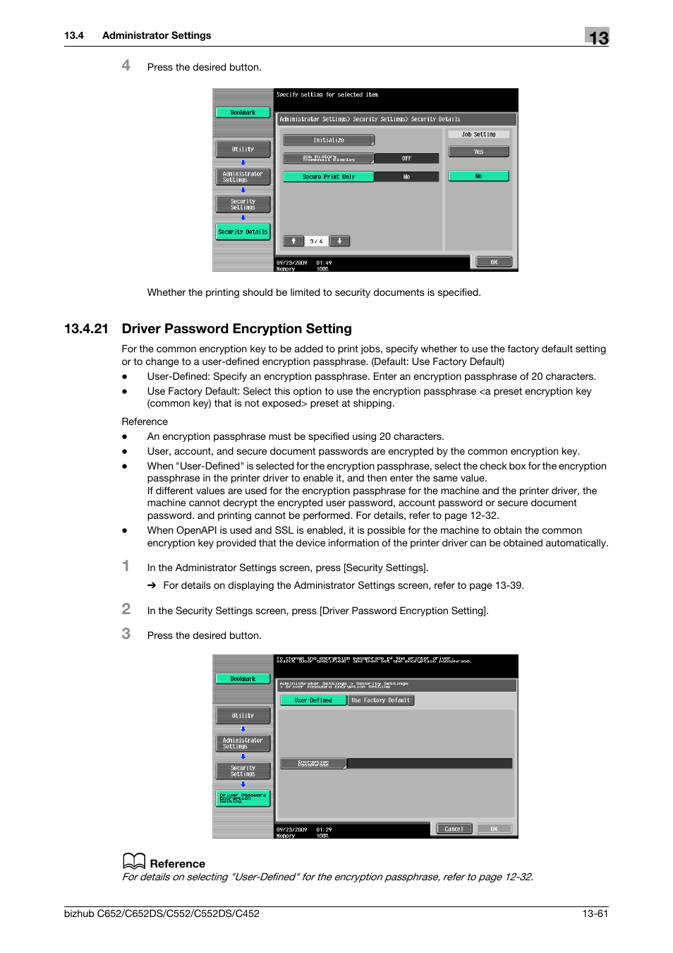 21 driver password encryption setting, Driver password encryption setting -61 | Konica Minolta BIZHUB C652DS User Manual | Page 255 / 312