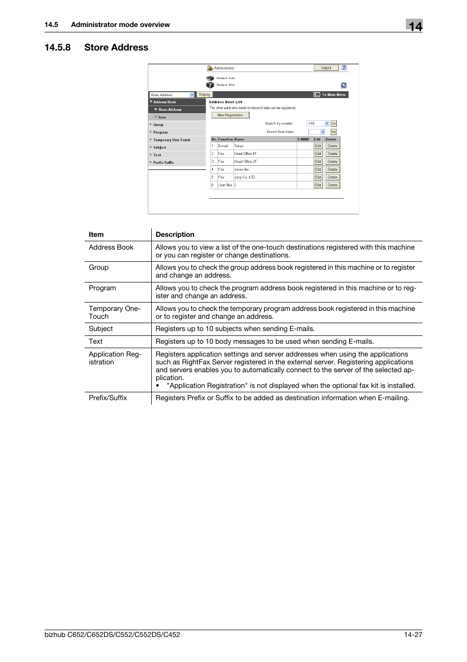 8 store address, Store address -27 | Konica Minolta BIZHUB C652DS User Manual | Page 282 / 312