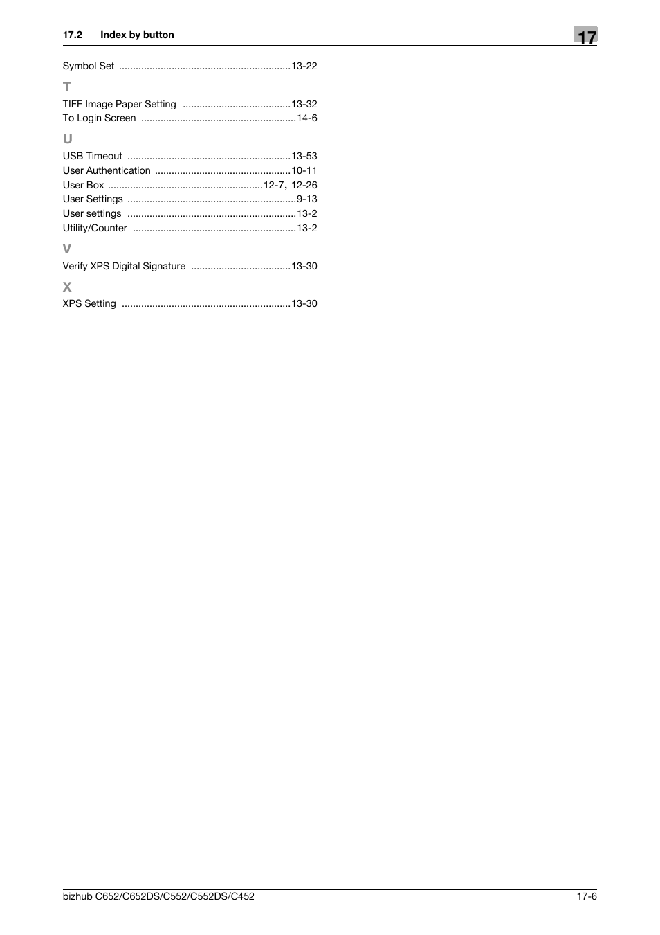 T to x | Konica Minolta BIZHUB C652DS User Manual | Page 311 / 312