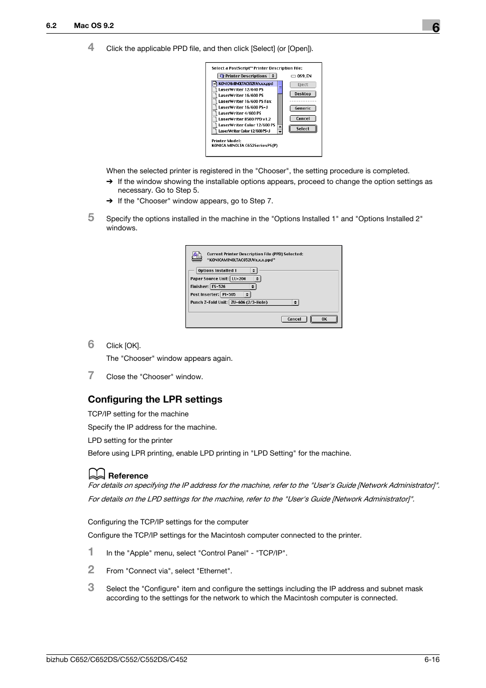 Configuring the lpr settings, Configuring the lpr settings -16 | Konica Minolta BIZHUB C652DS User Manual | Page 83 / 312