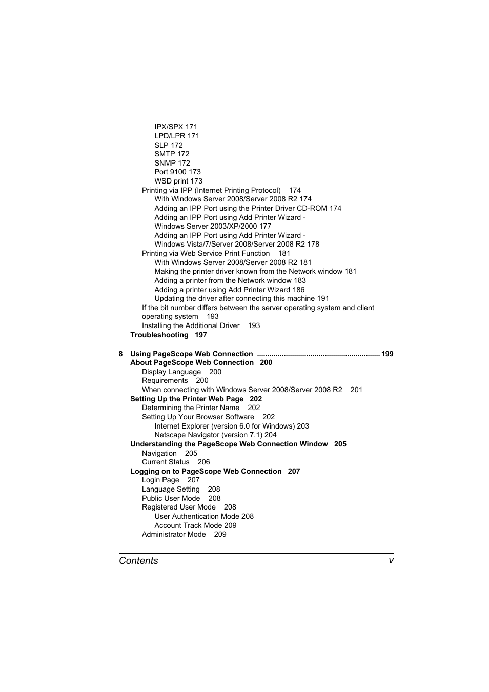 Contents v | Konica Minolta pagepro 5650 User Manual | Page 15 / 394