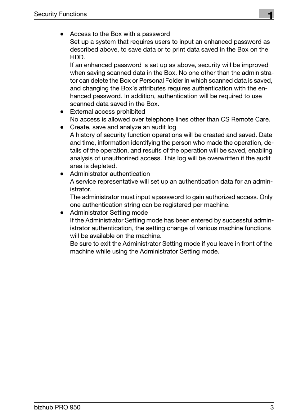 Konica Minolta bizhub PRO 950 User Manual | Page 11 / 82