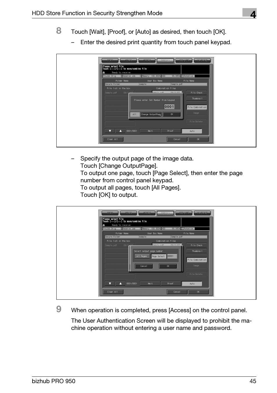 Konica Minolta bizhub PRO 950 User Manual | Page 53 / 82