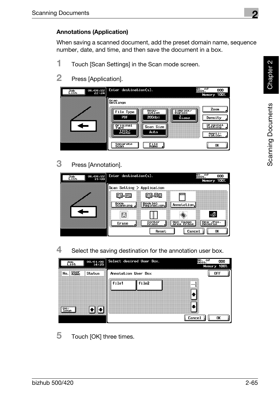 Annotations (application) -65 | Konica Minolta bizhub 500 User Manual | Page 100 / 412