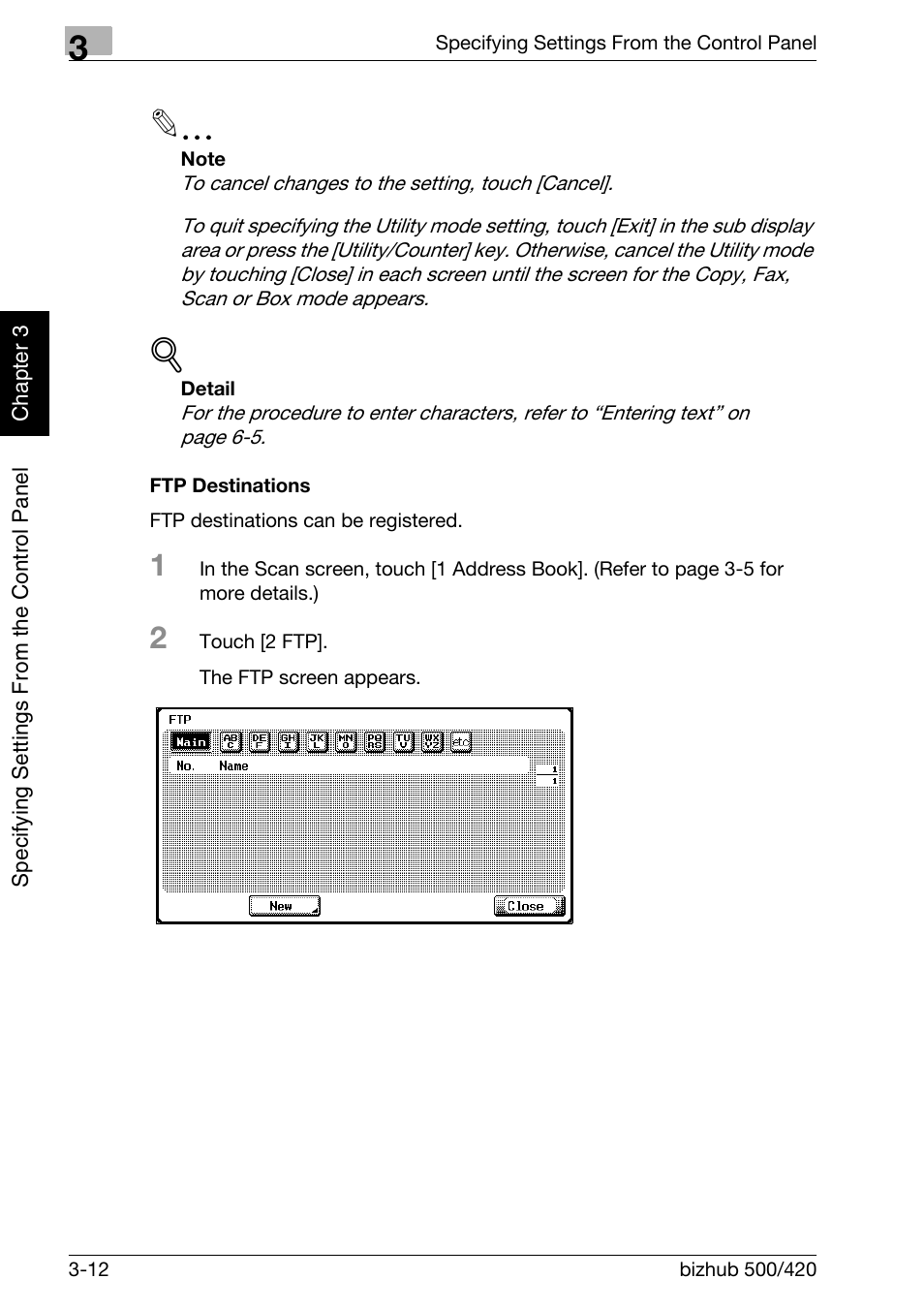 Ftp destinations -12 | Konica Minolta bizhub 500 User Manual | Page 137 / 412