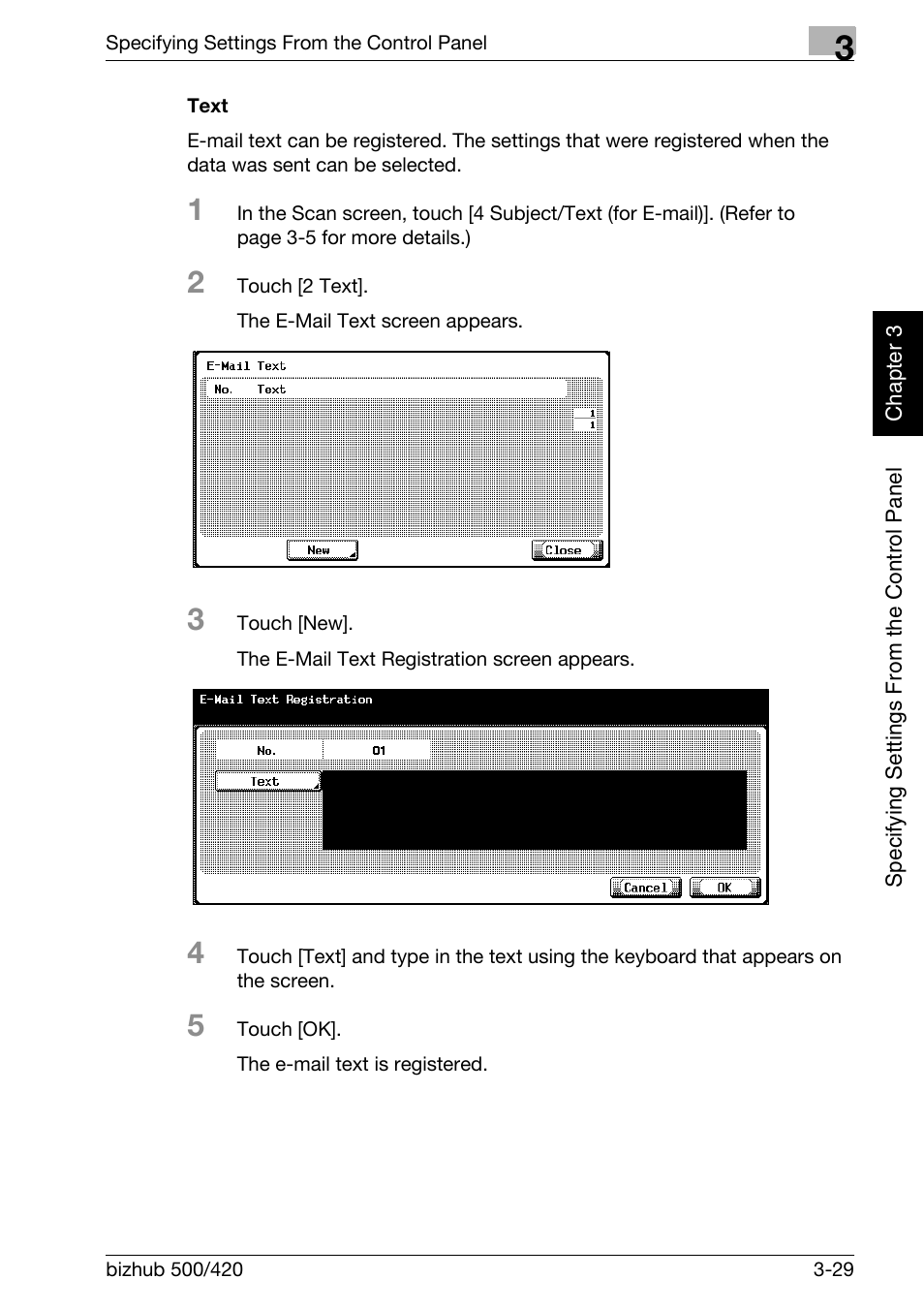 Text -29 | Konica Minolta bizhub 500 User Manual | Page 154 / 412