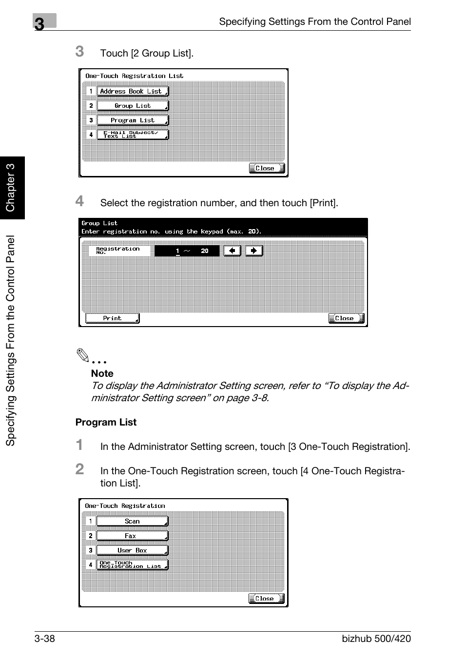 Program list -38 | Konica Minolta bizhub 500 User Manual | Page 163 / 412