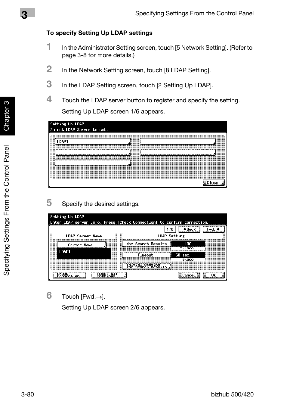 To specify setting up ldap settings -80 | Konica Minolta bizhub 500 User Manual | Page 205 / 412