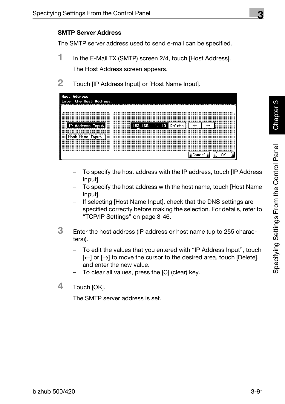 Smtp server address -91 | Konica Minolta bizhub 500 User Manual | Page 216 / 412