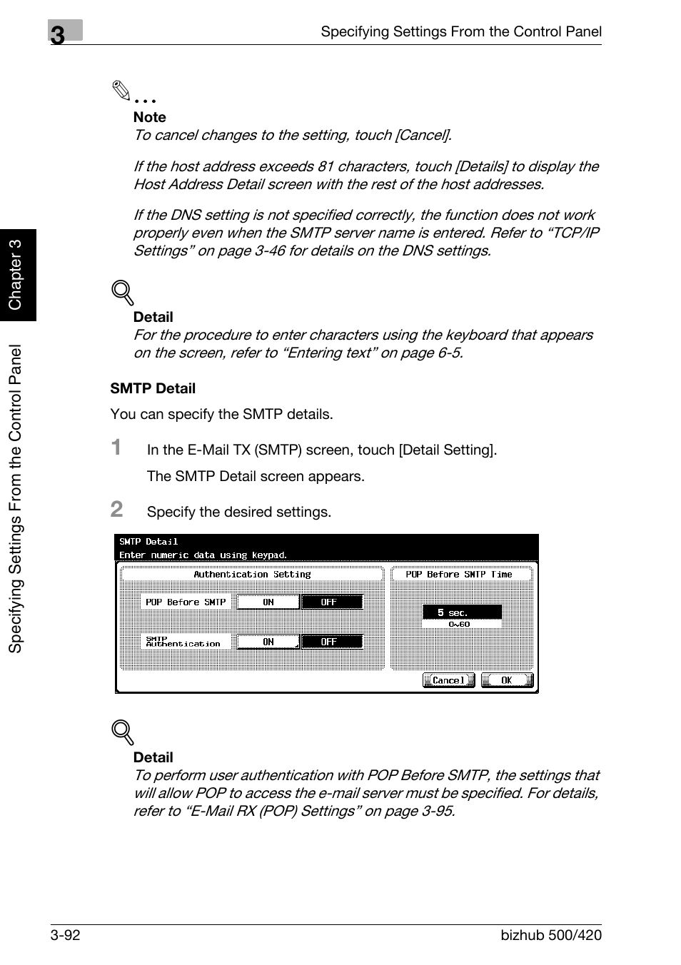 Smtp detail -92 | Konica Minolta bizhub 500 User Manual | Page 217 / 412