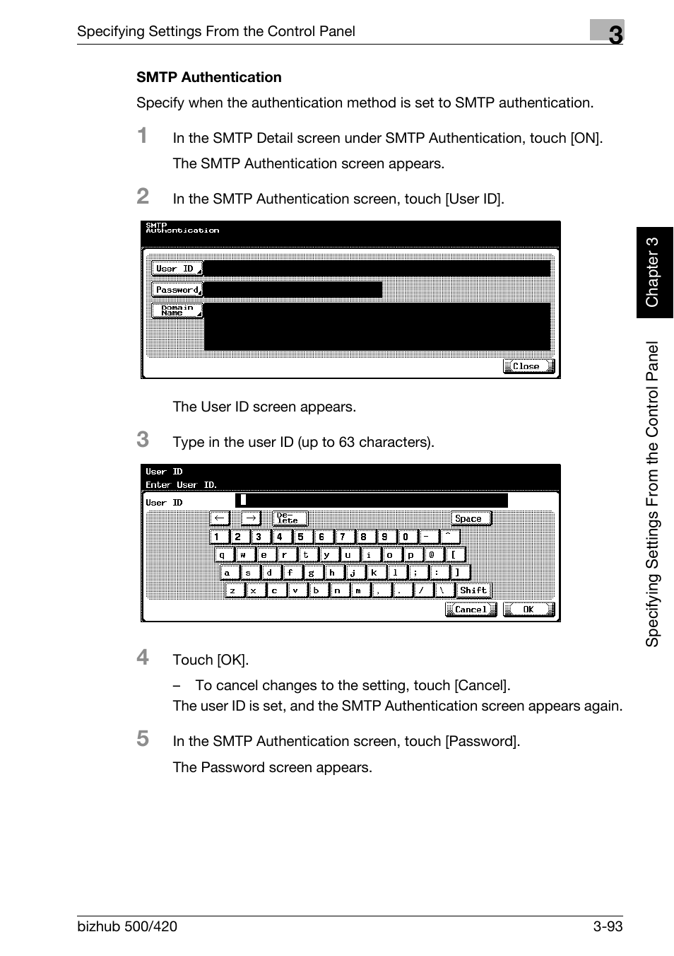 Smtp authentication -93 | Konica Minolta bizhub 500 User Manual | Page 218 / 412