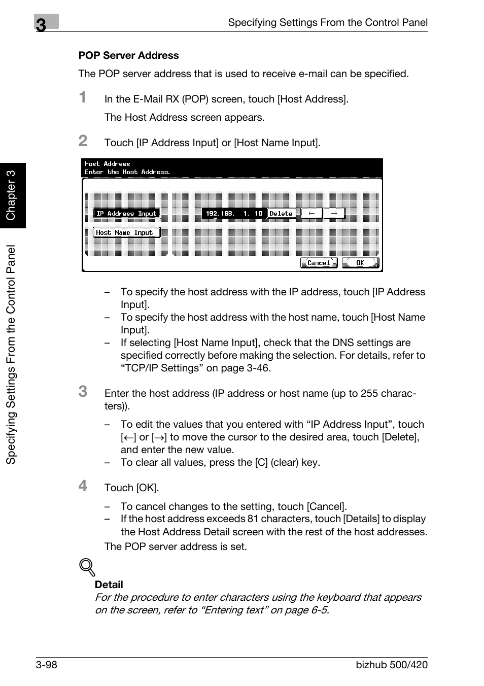 Pop server address -98 | Konica Minolta bizhub 500 User Manual | Page 223 / 412