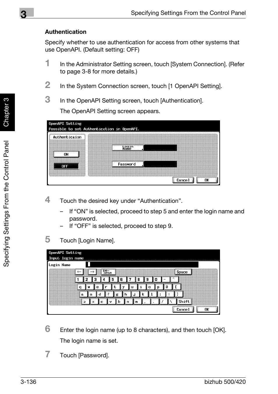 Authentication -136 | Konica Minolta bizhub 500 User Manual | Page 261 / 412