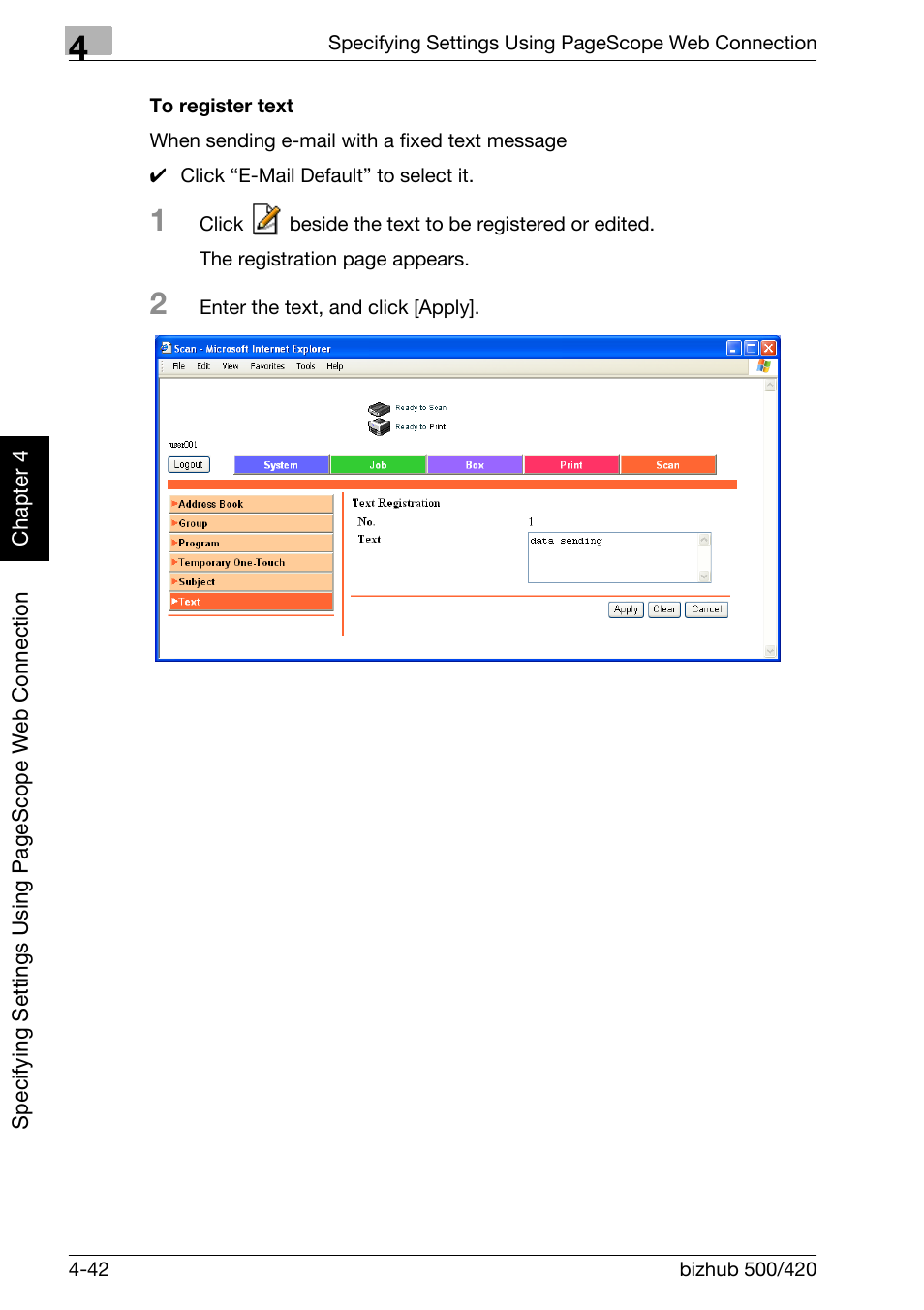 To register text -42 | Konica Minolta bizhub 500 User Manual | Page 313 / 412