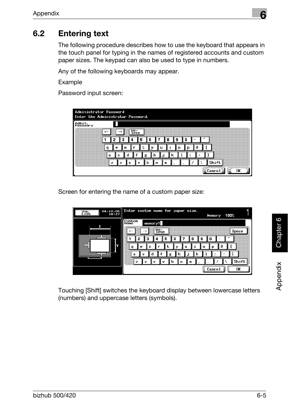 2 entering text, Entering text -5 | Konica Minolta bizhub 500 User Manual | Page 398 / 412