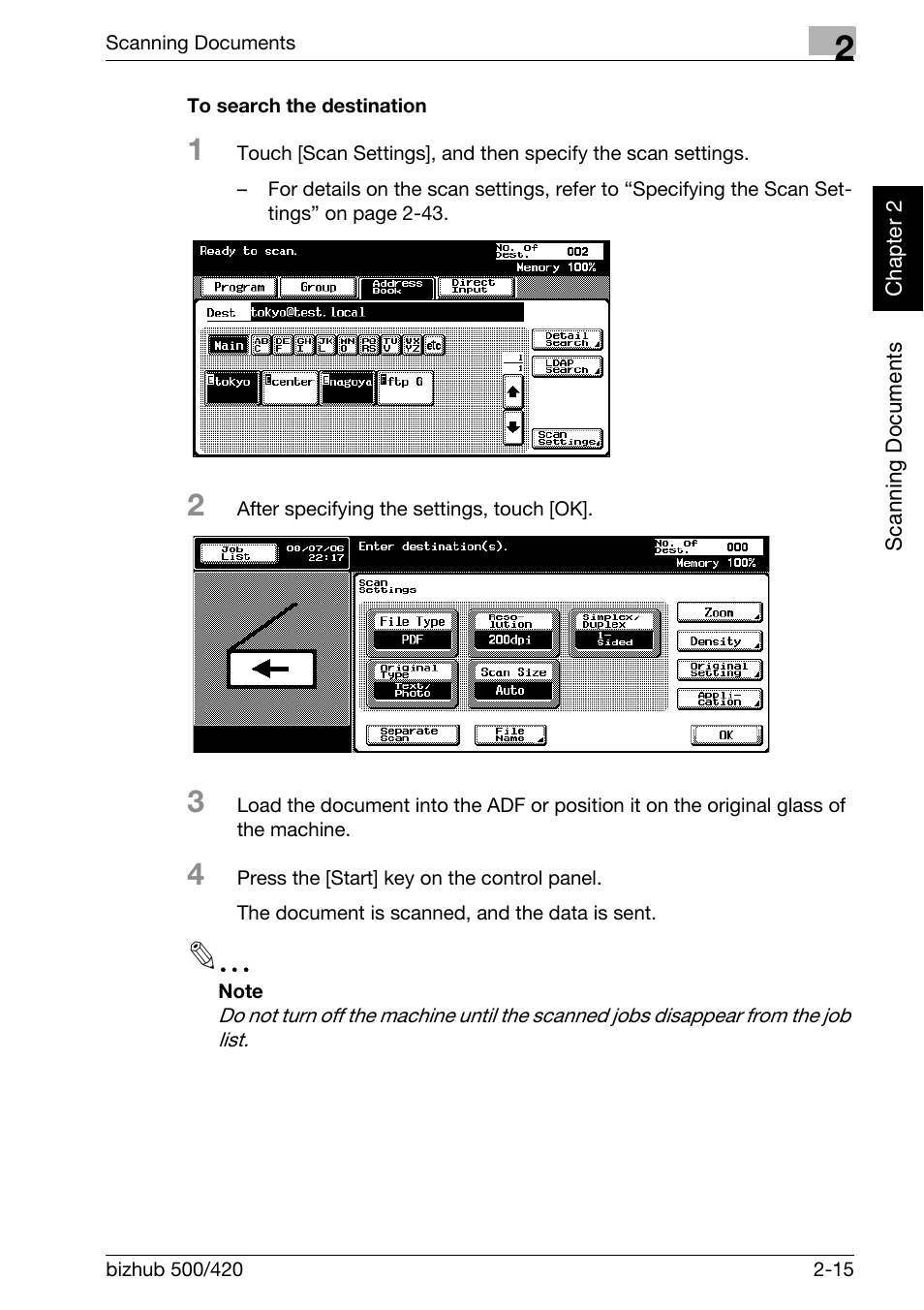 To search the destination -15 | Konica Minolta bizhub 500 User Manual | Page 50 / 412