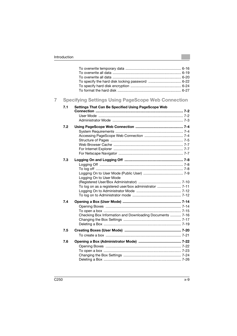 Konica Minolta bizhub C250 User Manual | Page 10 / 194