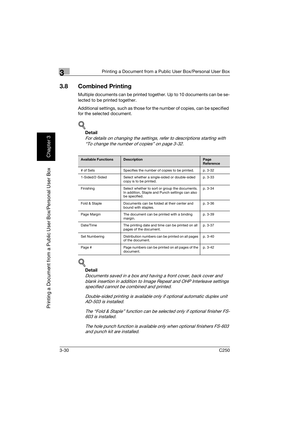 8 combined printing, Combined printing -30 | Konica Minolta bizhub C250 User Manual | Page 67 / 194