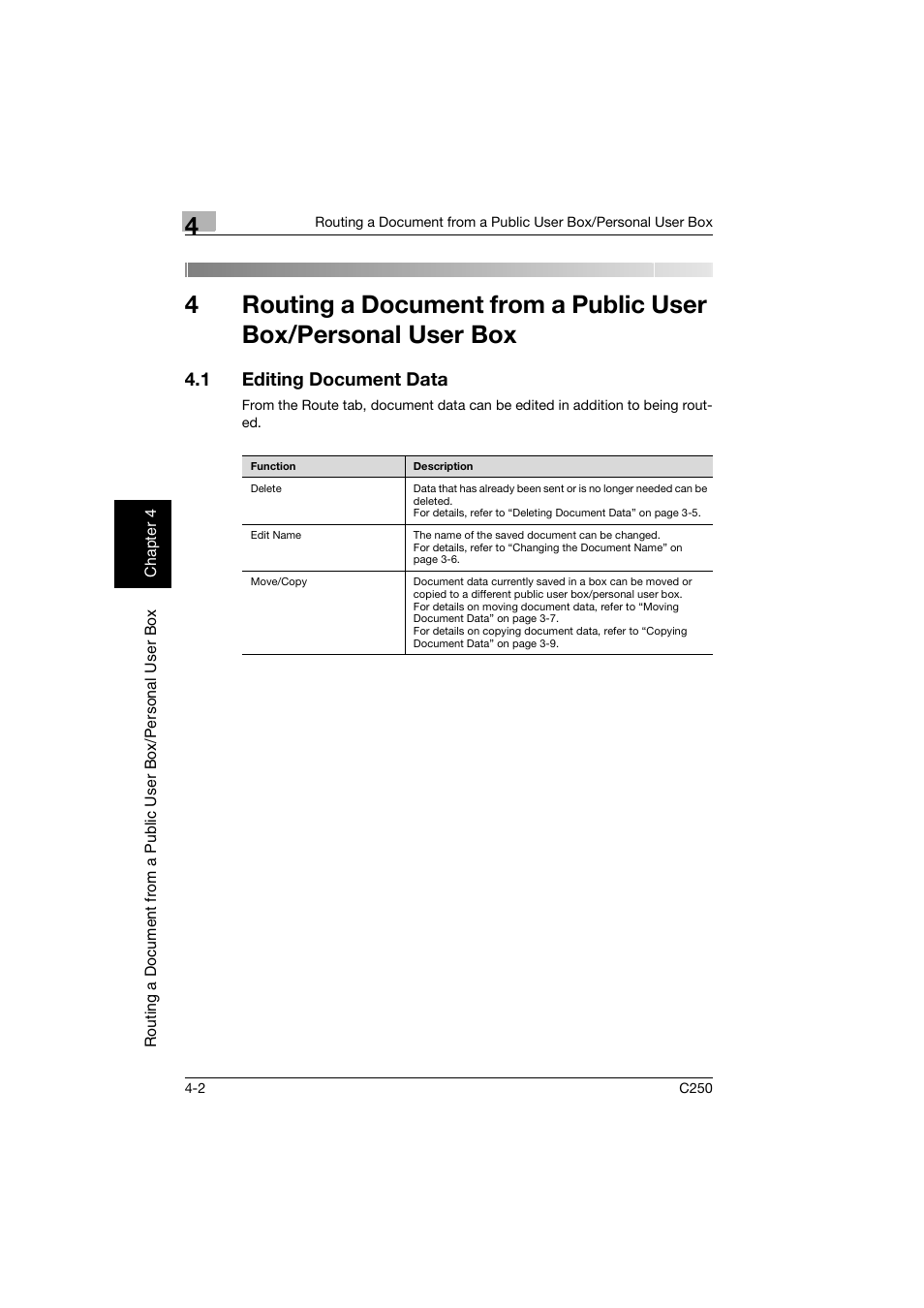 1 editing document data, Editing document data -2 | Konica Minolta bizhub C250 User Manual | Page 83 / 194