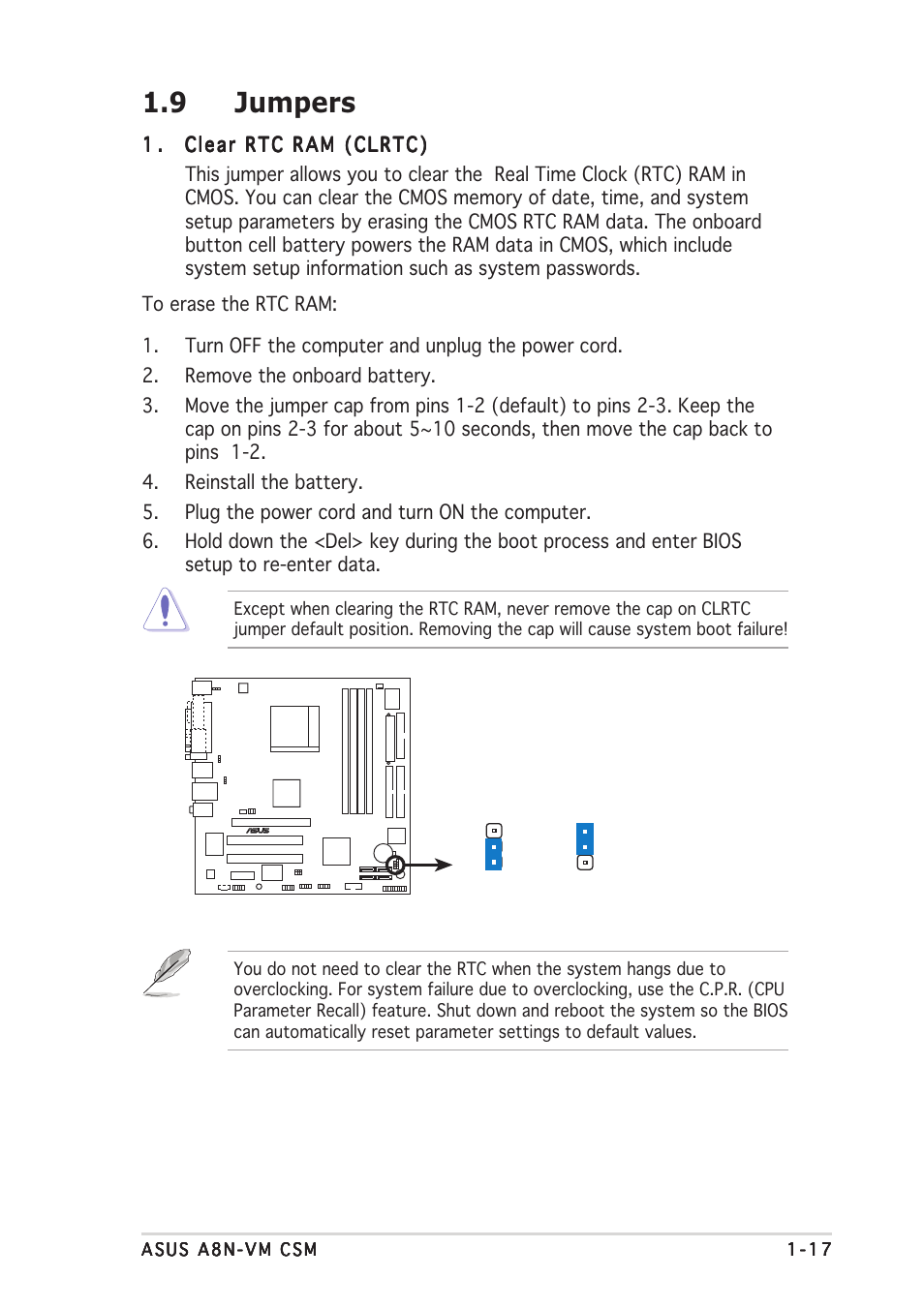 9 jumpers | Asus A8N-VM CSM User Manual | Page 27 / 86