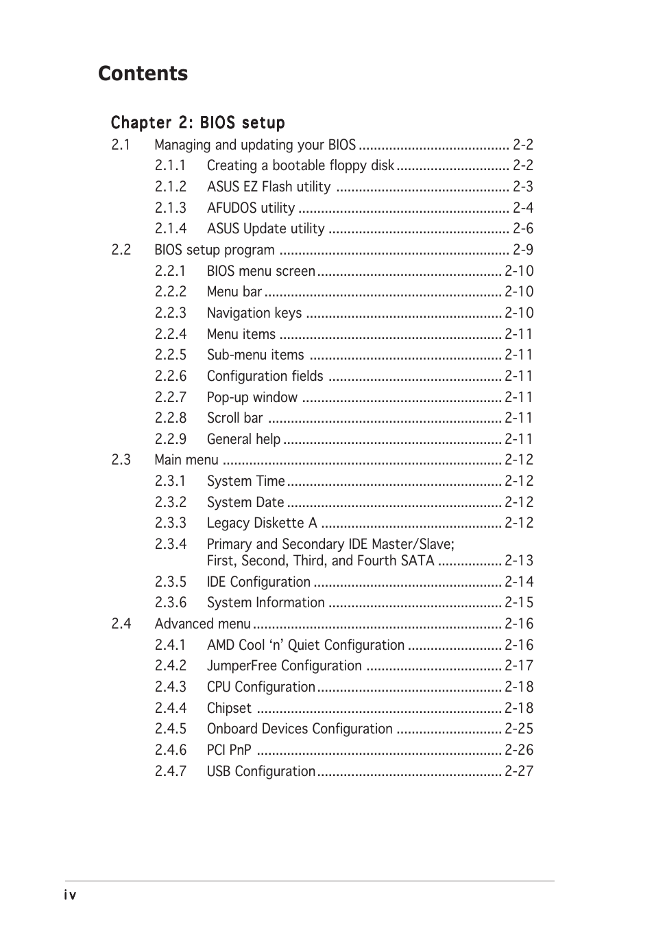 Asus A8N-VM CSM User Manual | Page 4 / 86