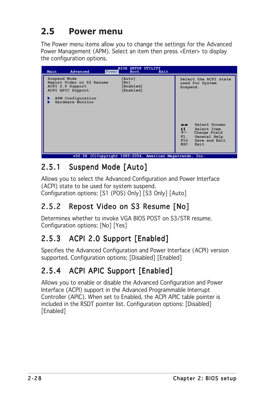 5 power menu | Asus A8N-VM CSM User Manual | Page 68 / 86