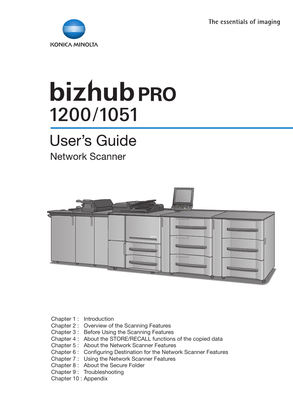 Konica Minolta bizhub PRO 1200 User Manual | 170 pages